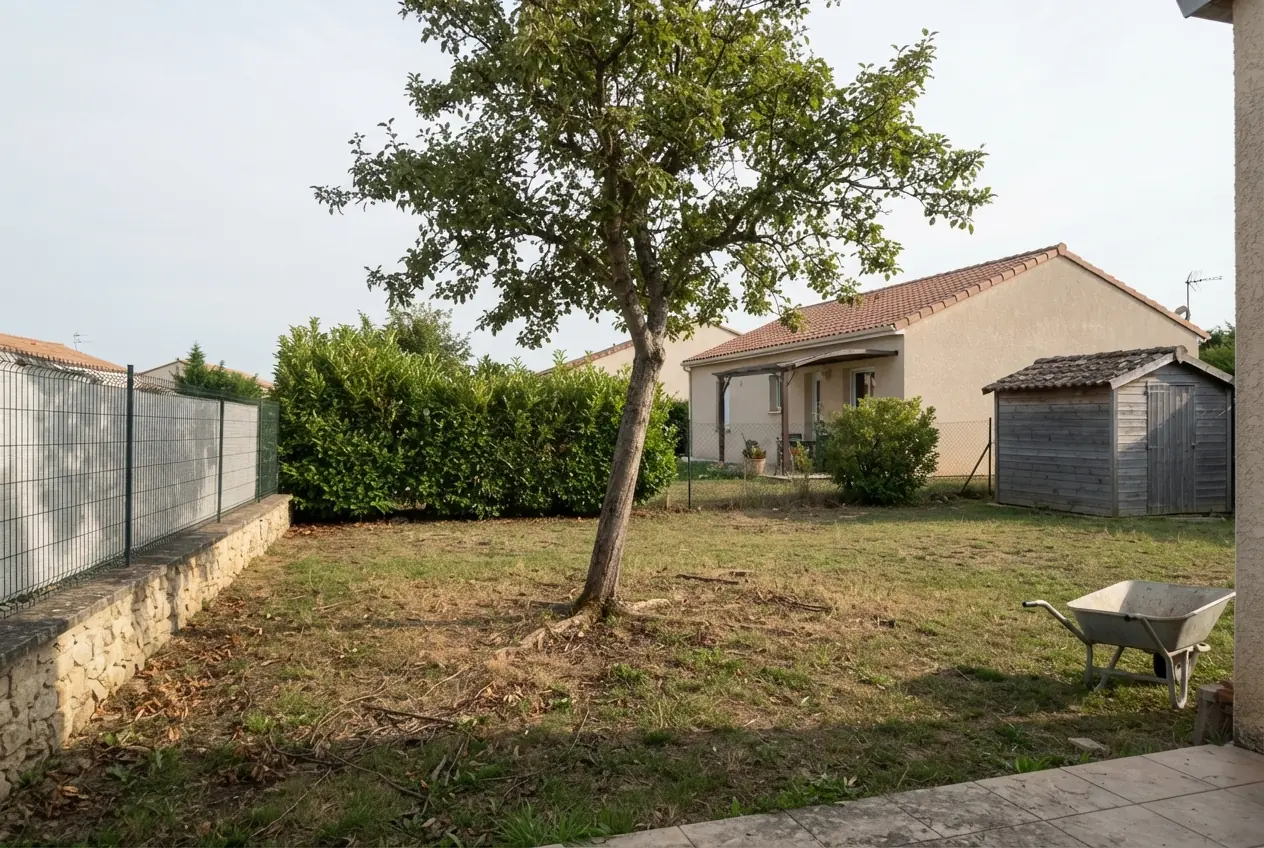 Arbre penché avant abattage à Bressols