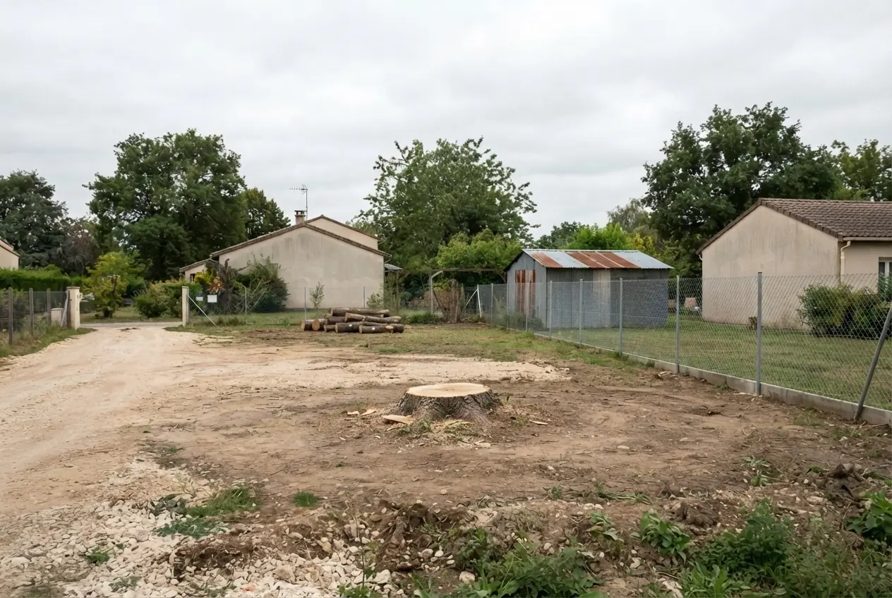 Terrain sécurisé après coupe de peuplier local