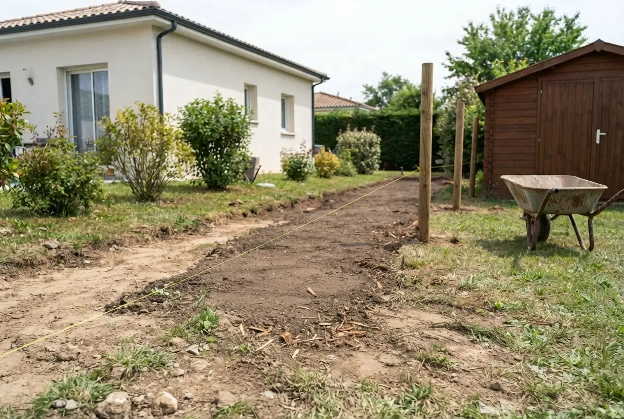 Pelouse dégagée après rognage à Bressols