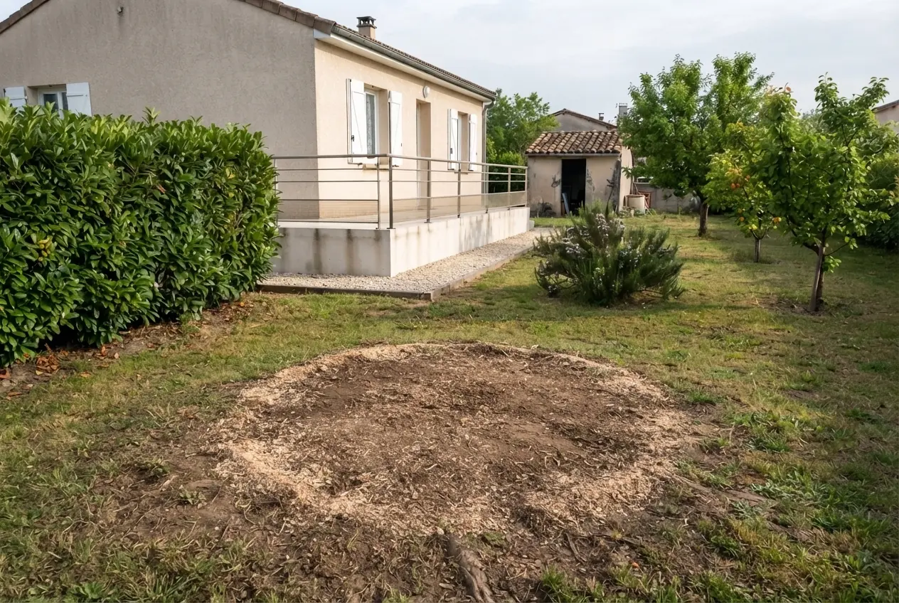 Terrain prêt après dessouchage à Saint-Étienne-de-Tulmont