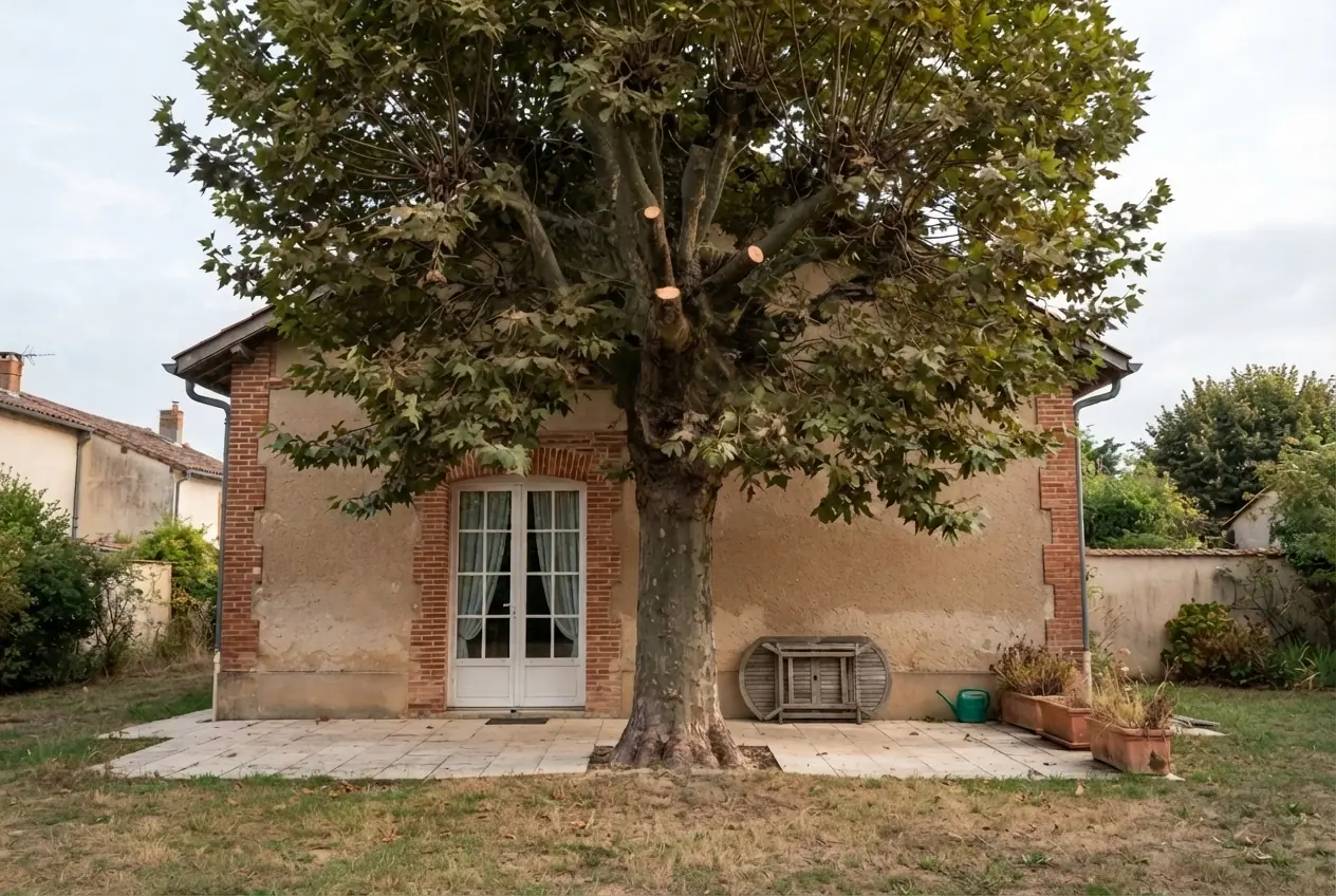 Platane allégé après taille douce à Montauban