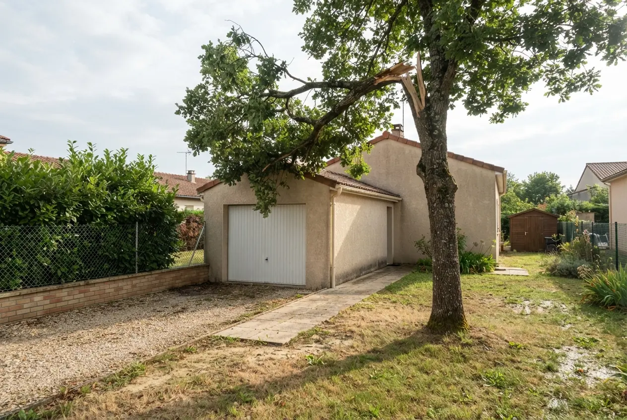 Branche cassée dangereuse avant intervention à Montbeton