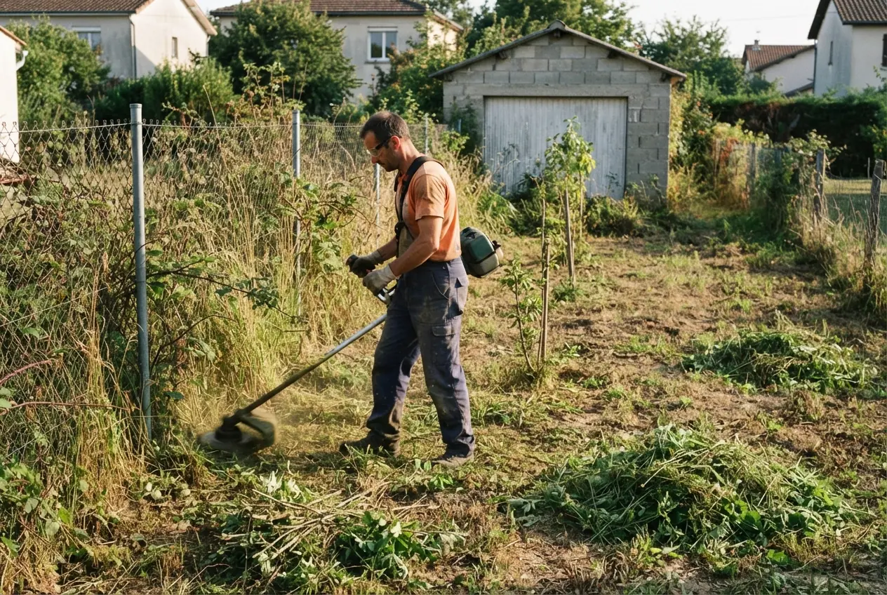 Débroussaillage de terrain arboré à Corbarieu