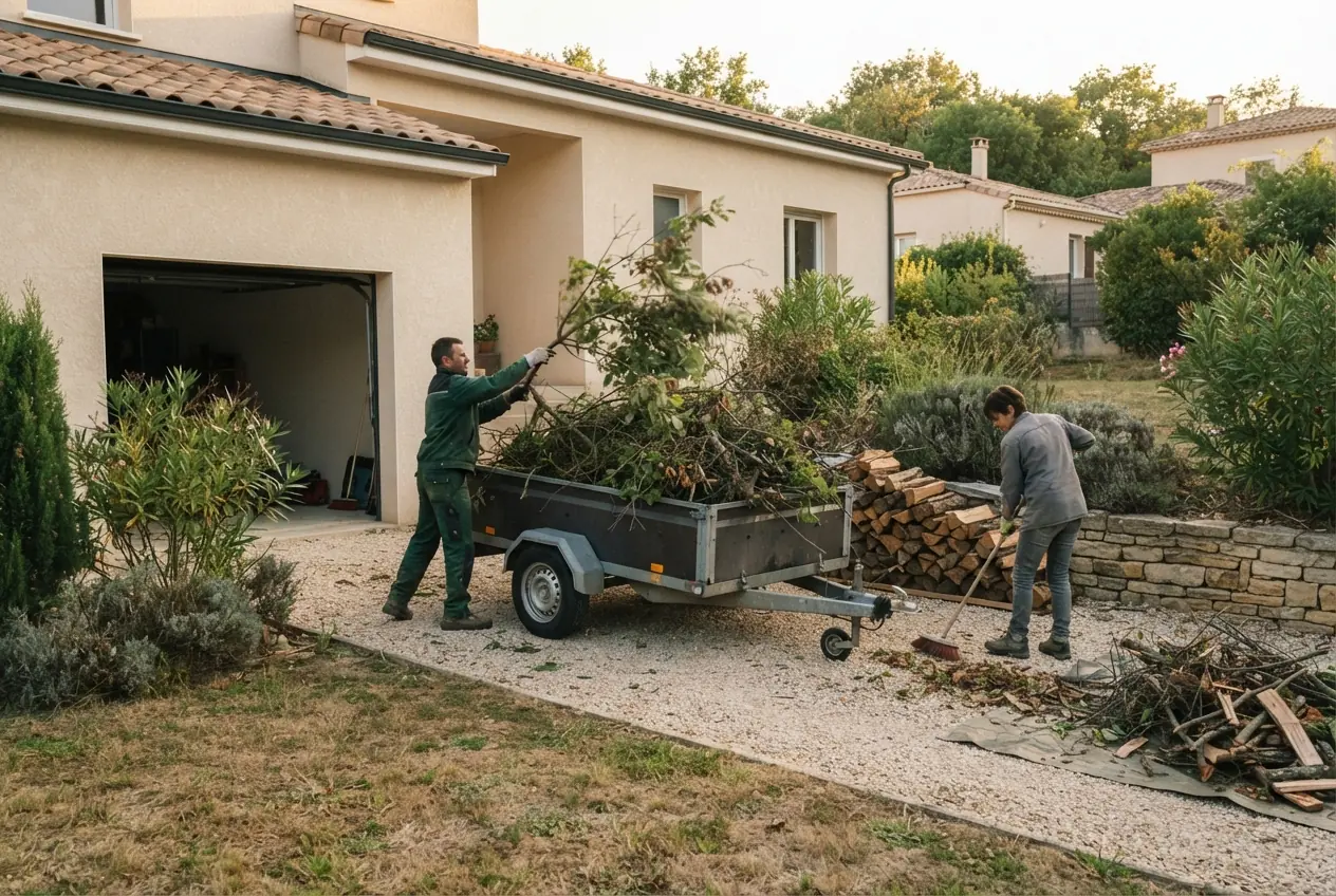 Broyage de branches après élagage à Corbarieu